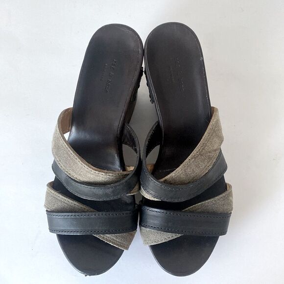 Rag & Bone Black & Tope Leather Platform 4” Wood Heels sz 6 Urban Edge Model - Picture 6 of 13